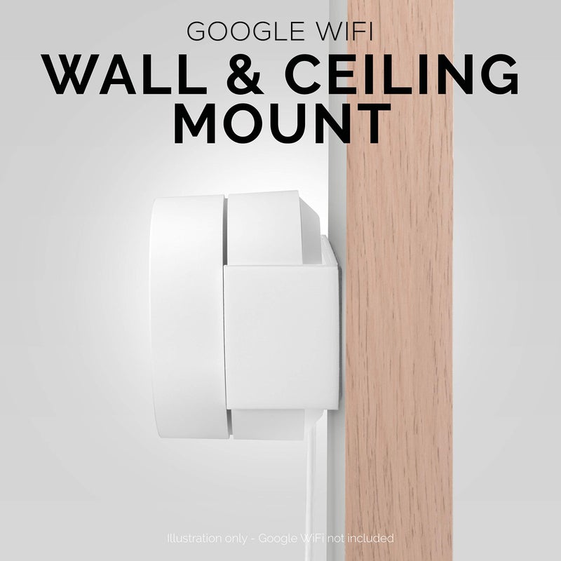 BRAINWAVZ Screwless Wall & Ceiling Mount for Google WiFi Home Mesh System Holder, No Tools Required, Easy to Install, No Mess, No Drilling, Strong VHB Adheasive Mount, White - Image 5